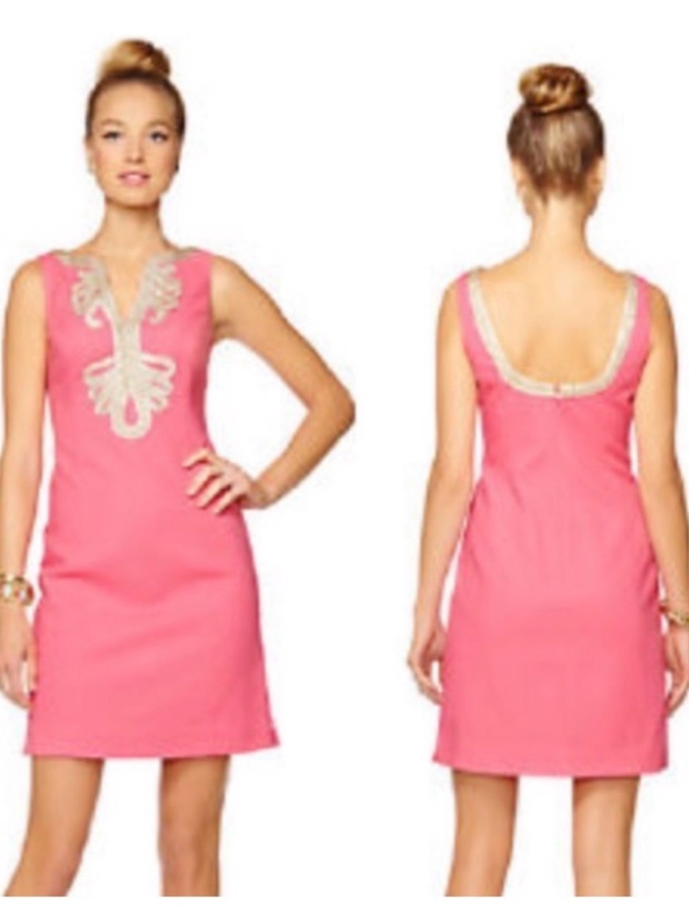 Lilly Pulitzer Sleeveless Pink Embellished Sheath Dress